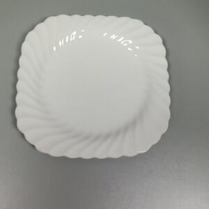 Johnson Brothers Snowhite Regency White Swirl Scalloped Square Salad Plate 8in